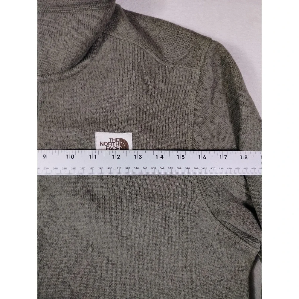 The North Face Pullover Mens Large Green Fleece 1/4 Zip Thermal Hiking Outdoors